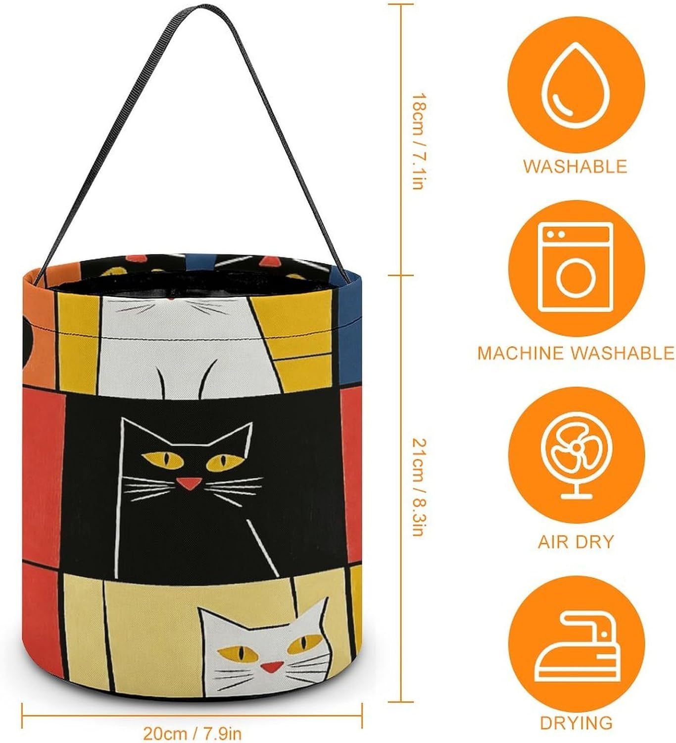 WIMMY Abstract Cat Halloween Trick Or Treat Bag for Adult image 2