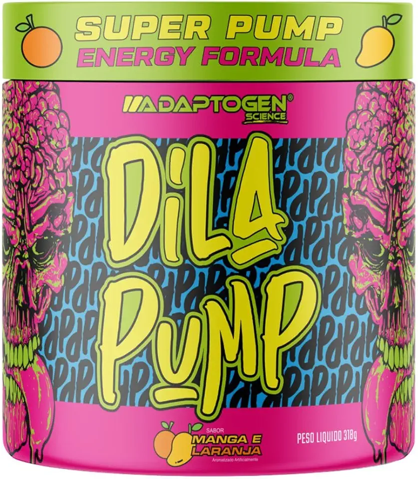 Dila Pump 318g Pré Treino Sem Cafeína Sabor Manga e Laranja - Adaptogen Science