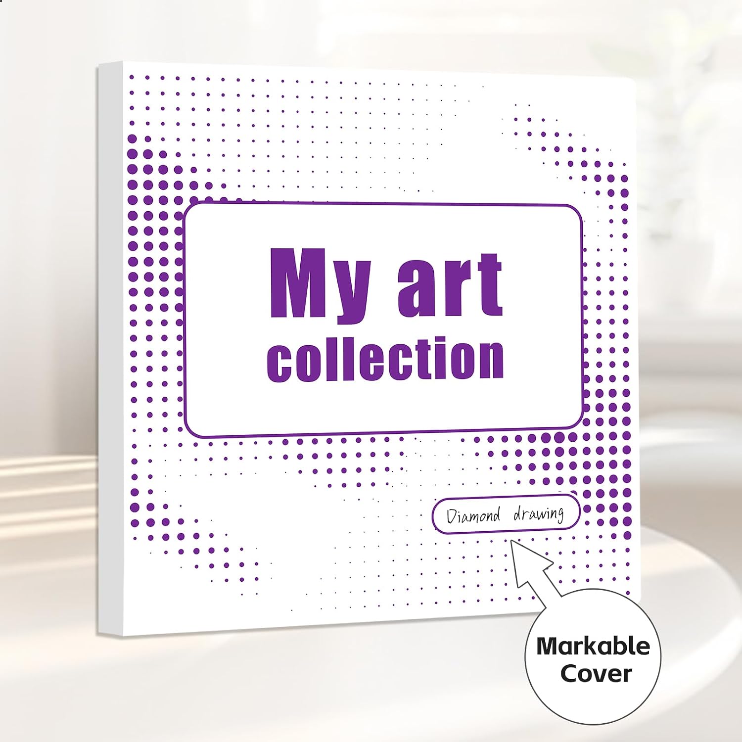 Diamond Art Storage Book with Accessories Painting Storage for Diamond Painting Kits, Tools & Supplies Album 15.7x15.7inch Art Collection Binder Book Square Folder 40x40cm(White)