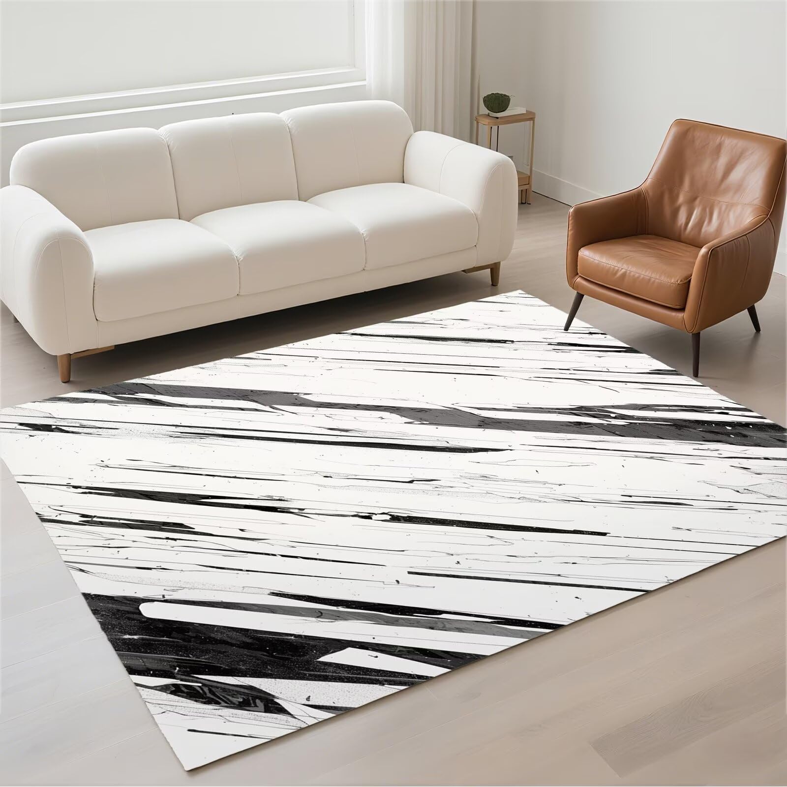 Tapis salon 80x150cm lavable fini les glissades en couloir