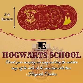 Butterbeer Bundle | Includes 20oz HP Gryffindor Decorative Goblet Wizard School House Coaster Set of 4 Ultimate Butterbeer Recipe