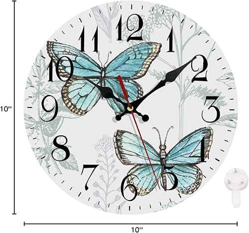 Miniatura 7 de LOKMU Reloj silencioso sin tictac de 10 pulgadas reloj de pared redondo decorativo para sala de estar cocina hogar baño dormitorio oficina o escuela