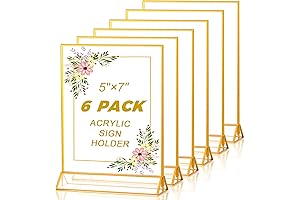 5x7 Gold Frame - 6 Pack Acrylic Sign Holders
