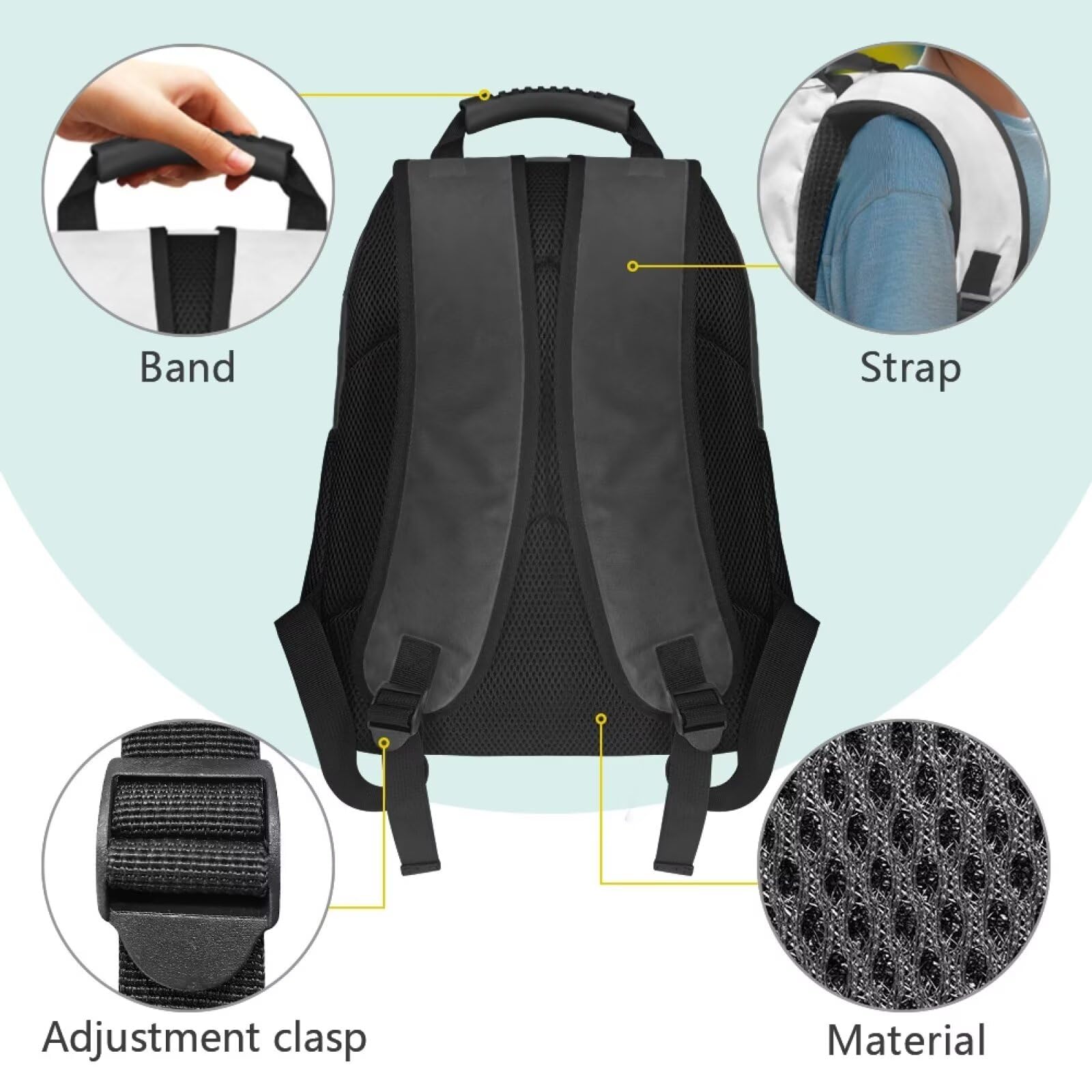Mochila grande personalizada para niños de 17 pulgadas, impresión digital completa, mochila escolar personalizada con correas ajustables