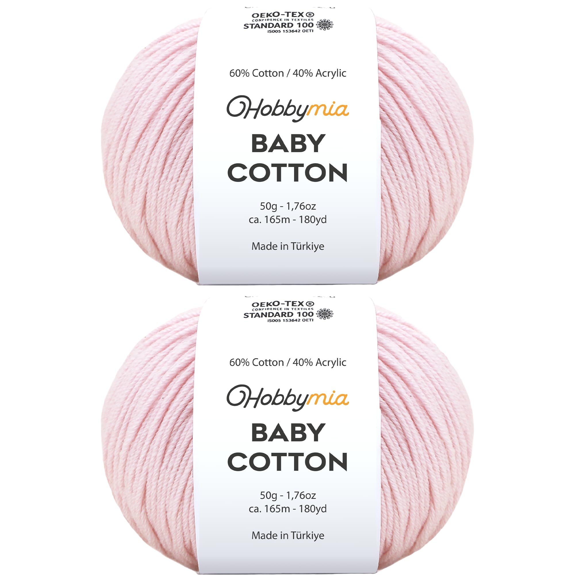 Baby Cotton Blend Yarn – Soft Sport Weight Yarn for Crochet & Amigurumi - 50g/180yds - 60% Cotton 40% Acrylic - Ideal for Baby & Knitting Proj.(Neon Green, 1 Ball) — view 46