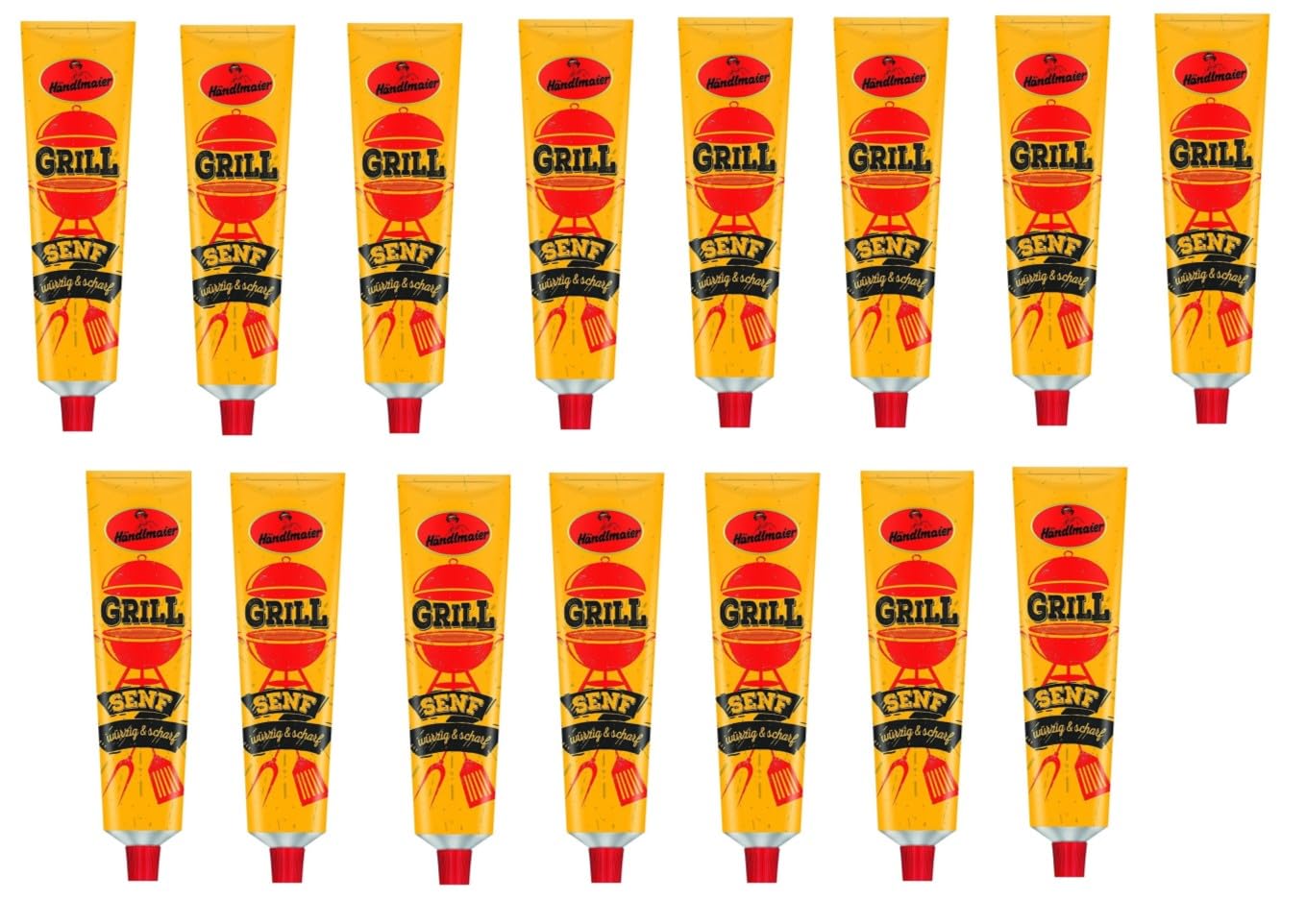 Haendlmaier Grillsenf 15 x 200ml Tuben und Senfbeutel 10ml