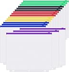 Antner 18PCS Letter Size Binder Pockets for 3 Ring Binder, 3 Holes Zipper Binder Pouch Insert Pages Sheet Protectors Loose Leaf Bags Waterproof PVC Document Folders Filling Bags, 6 Colors Zipper