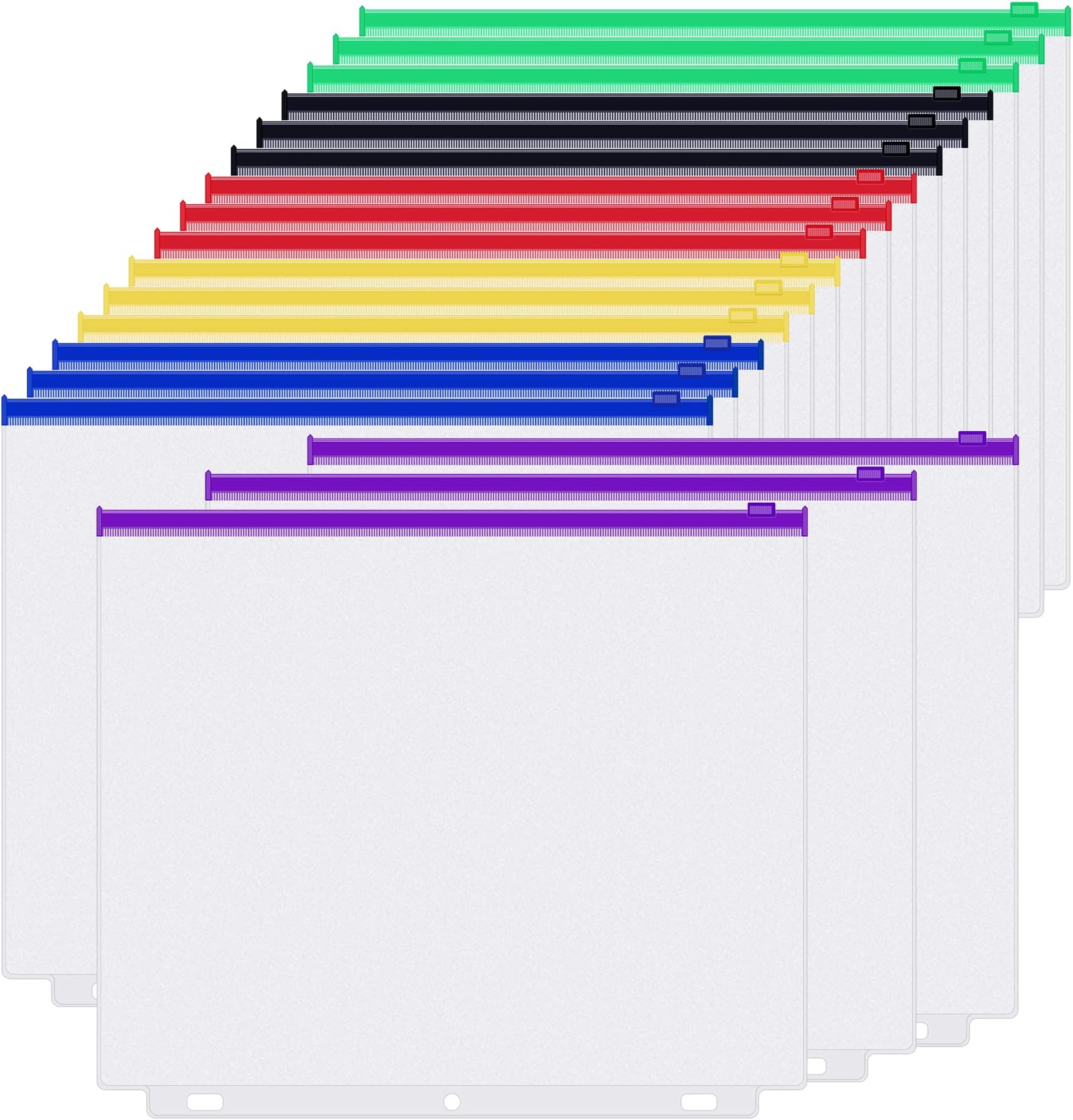 Antner 18PCS Letter Size Binder Pockets for 3 Ring Binder, 3 Holes Zipper Binder Pouch Insert Pages Sheet Protectors Loose Leaf Bags Waterproof PVC Document Folders Filling Bags, 6 Colors Zipper