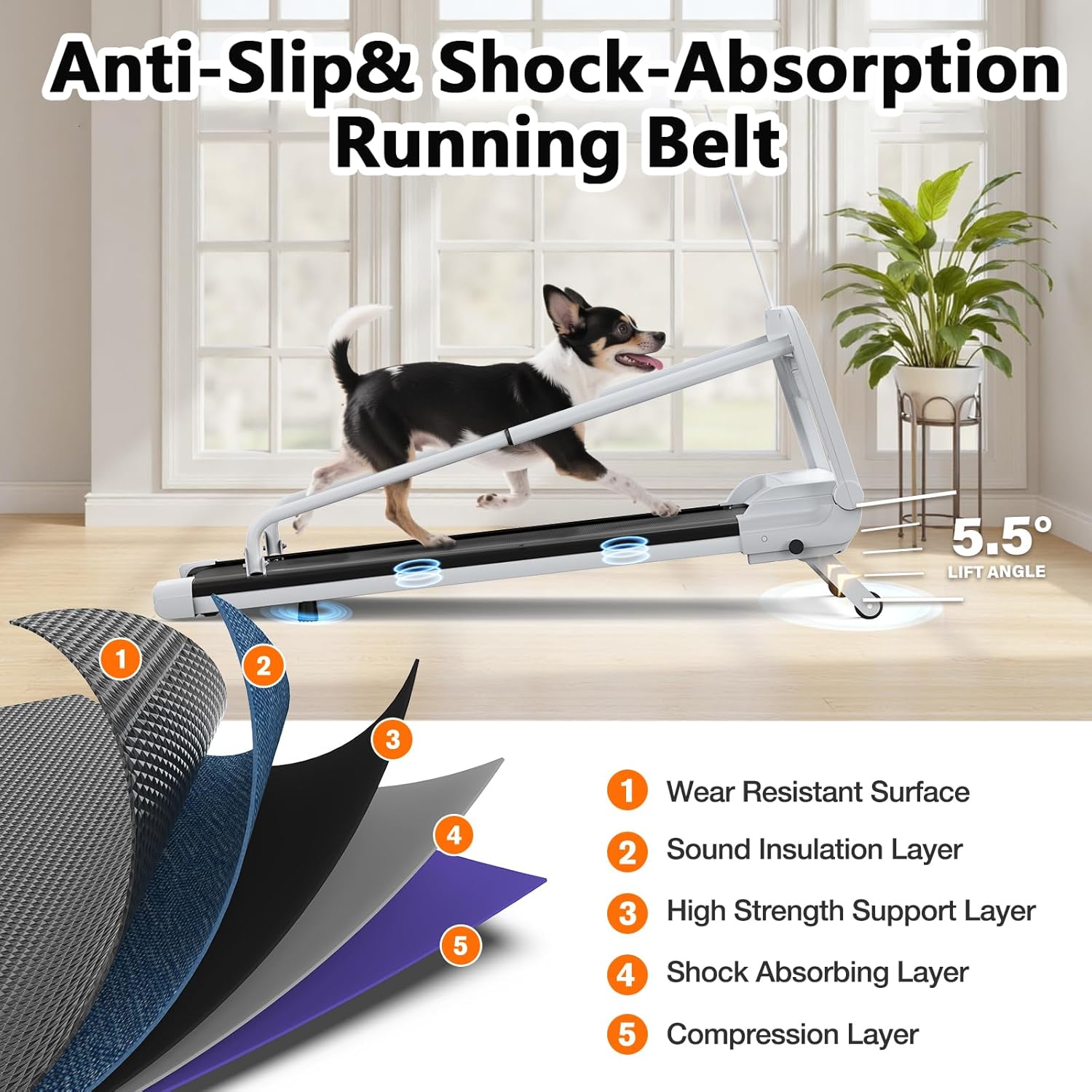 Dog Treadmill for Small and Medium Dogs, Pet Running Machine, Dog Indoor Pacer Treadmill with Remote Control, Dog Pacer Training Pad with LCD Display Screen and Remote