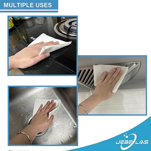 Miniatura 4 de JEBBLAS Toalla de papel de cocina lavable de tamaño rápido, 2 rollos familiares  10 rollos regulares, blanco, absorbente, fuerte, 180 hojas