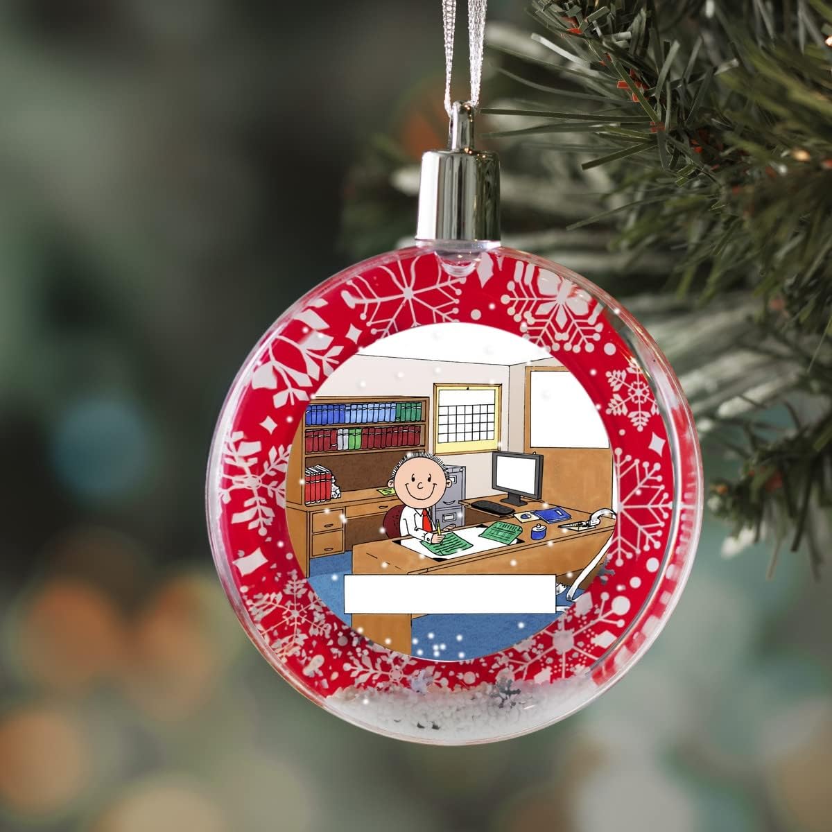 PrintedPerfection.com Personalized Friendly Folks Accountant - Male Christmas Snow Globe Ornament