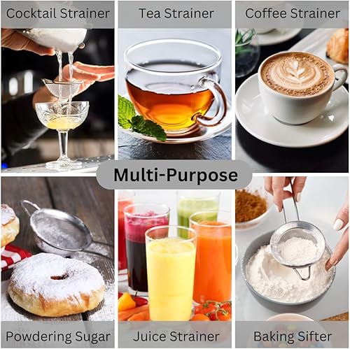 Miniatura 2 de Colador de cóctel - Colador de acero inoxidable con asa - Colador de bebidas para cócteles, ideal para bar en casa o bartenders profesionales