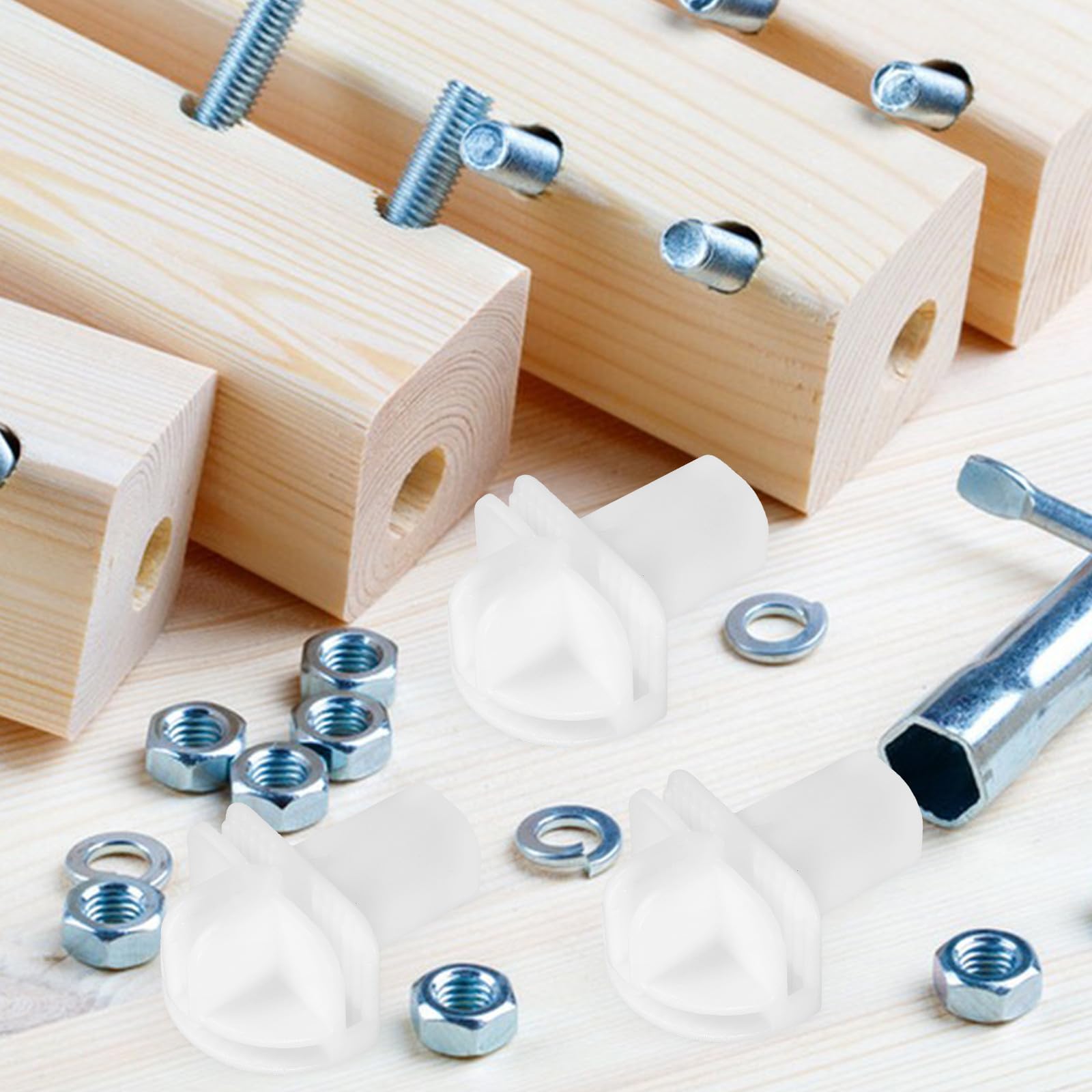 Conectores y Fáciles de Instalar para Estanterías Modulares de Plástico Resistentes 8 Ideales para Cubos de Almacenamiento en Armarios y Organizadores