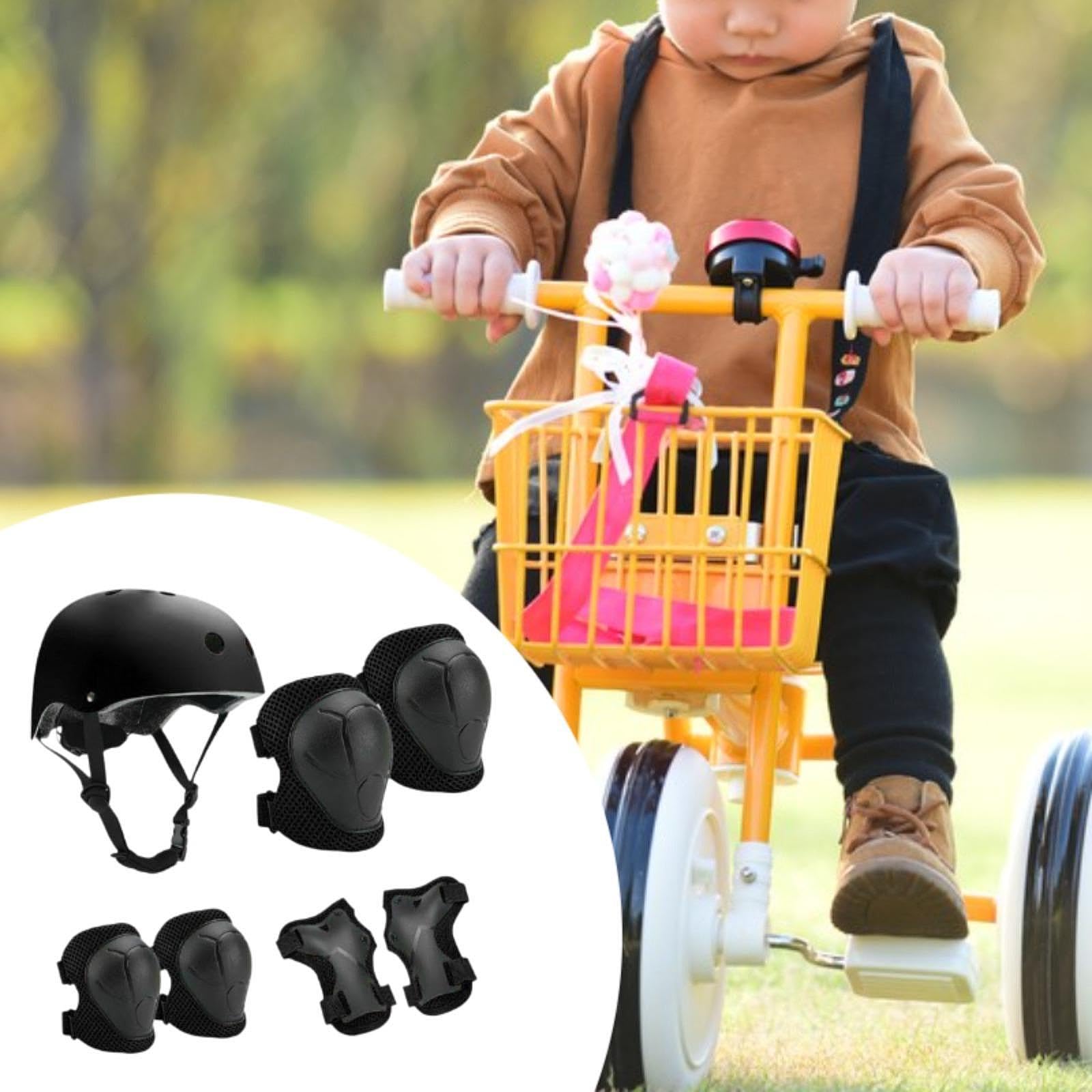 perfk 7pcs Kids Bike Caste Protection Gear Set Mand Pads Pads Poussions de Genou Poussions de Genou