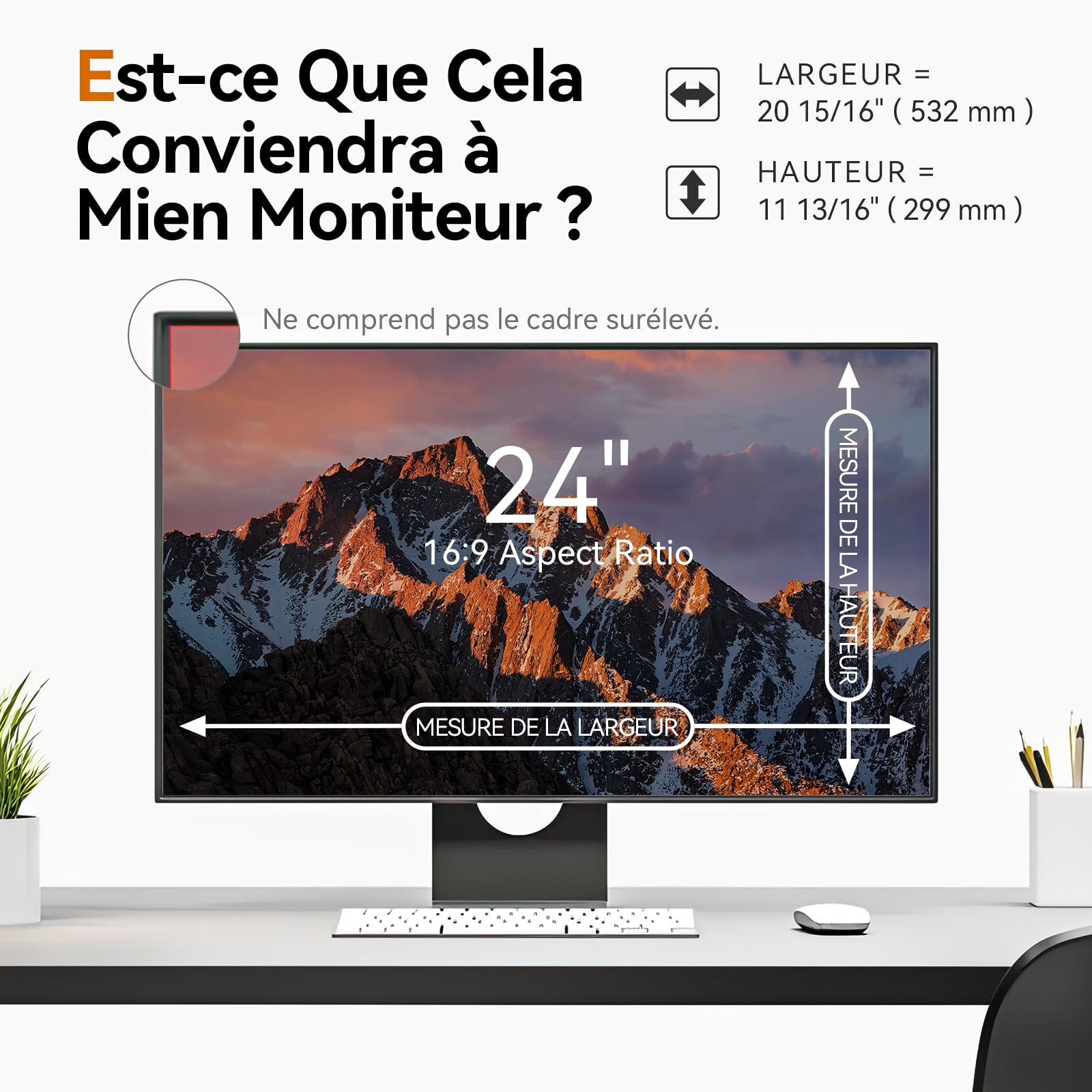 2 unidades de pantalla de privacidad para ordenador de 24 pulgadas, aspecto 16:9, filtro extraíble privacidad de 24 pulgadas, anti espía, antideslumbramiento/anti luz azul/anti-arañazos protector de