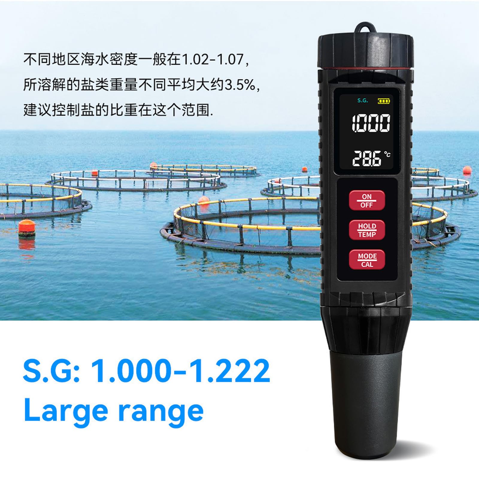 Parametro Acqua per acquari acqua salata Vasche idromassaggio Misura la temperatura Tester idroponico multifunzionale