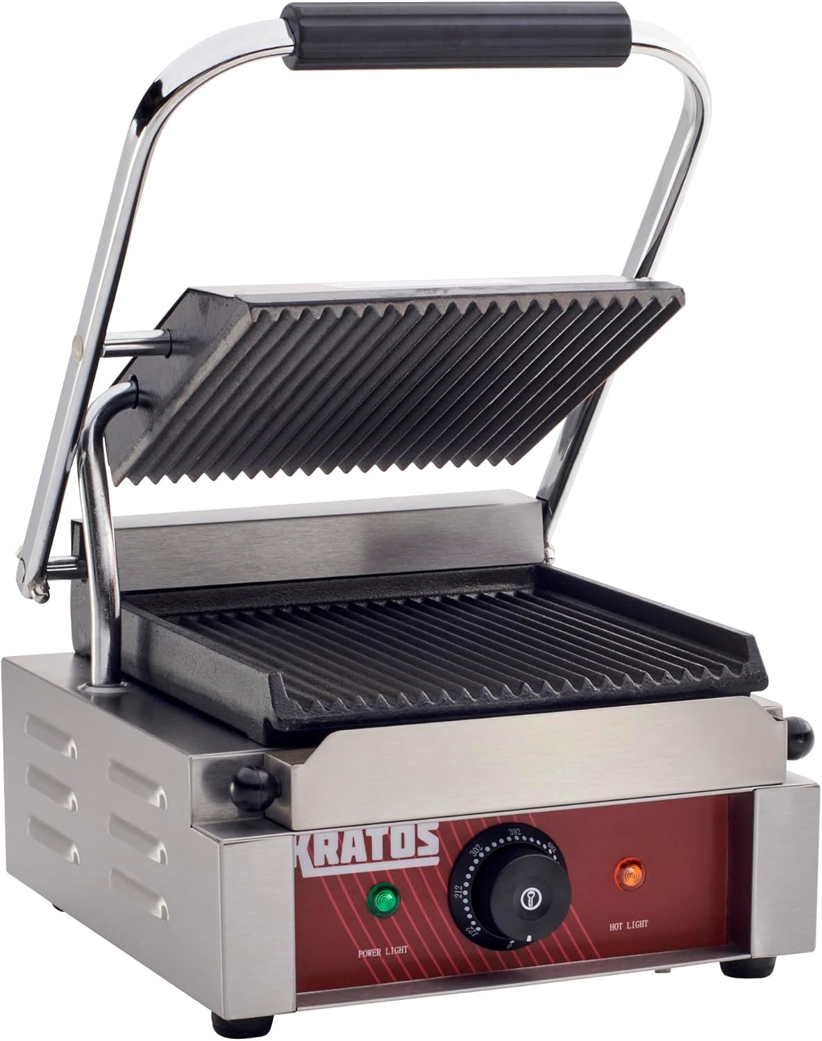 Kratos 29Y-017 Commercial Panini Sandwich Grill with Grooved Plates, 9