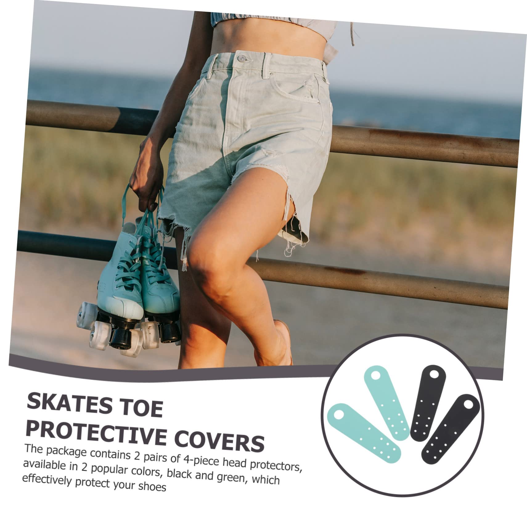 Toyvian Funda Protectora para Patines De Patines De Dedos De Espuma para Patines De Cuero Negro