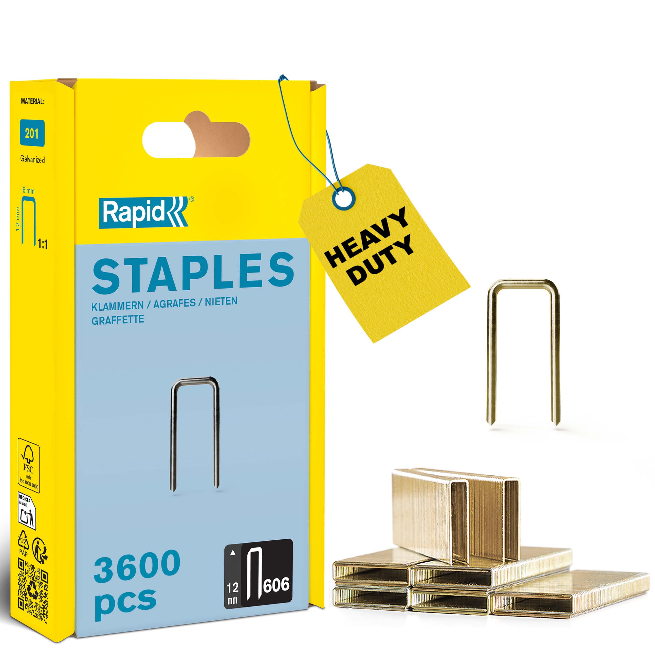 Rapid No. 606 Narrow crown staple 12 mm 40303093