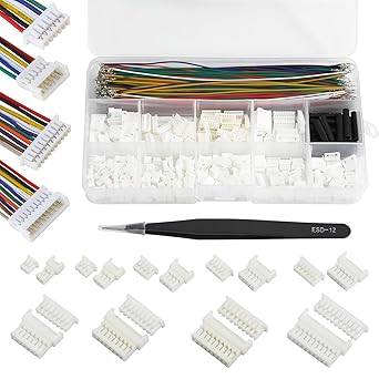 JST MX1.25mm Connectors and Pre-Crimped Cables Kit 2/3/4/5/6/7/8/9/10 Pin Male and Female Micro Wire Connectors Kit with 28AWG Premium Pre-Crimped Cables