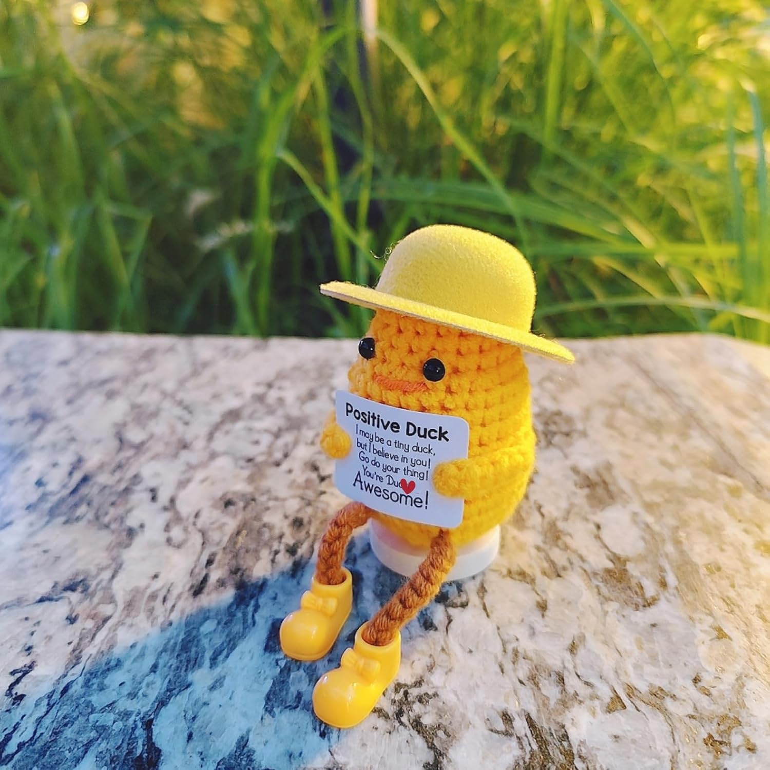 Positive Crochet Animals Already Made with Positive Message Cute Teacher Appreciation Gifts Emotional Support Crochet Positive Ducks Inspirational Stocking Stuffers Gifts for Boys Girls Birthday Gift