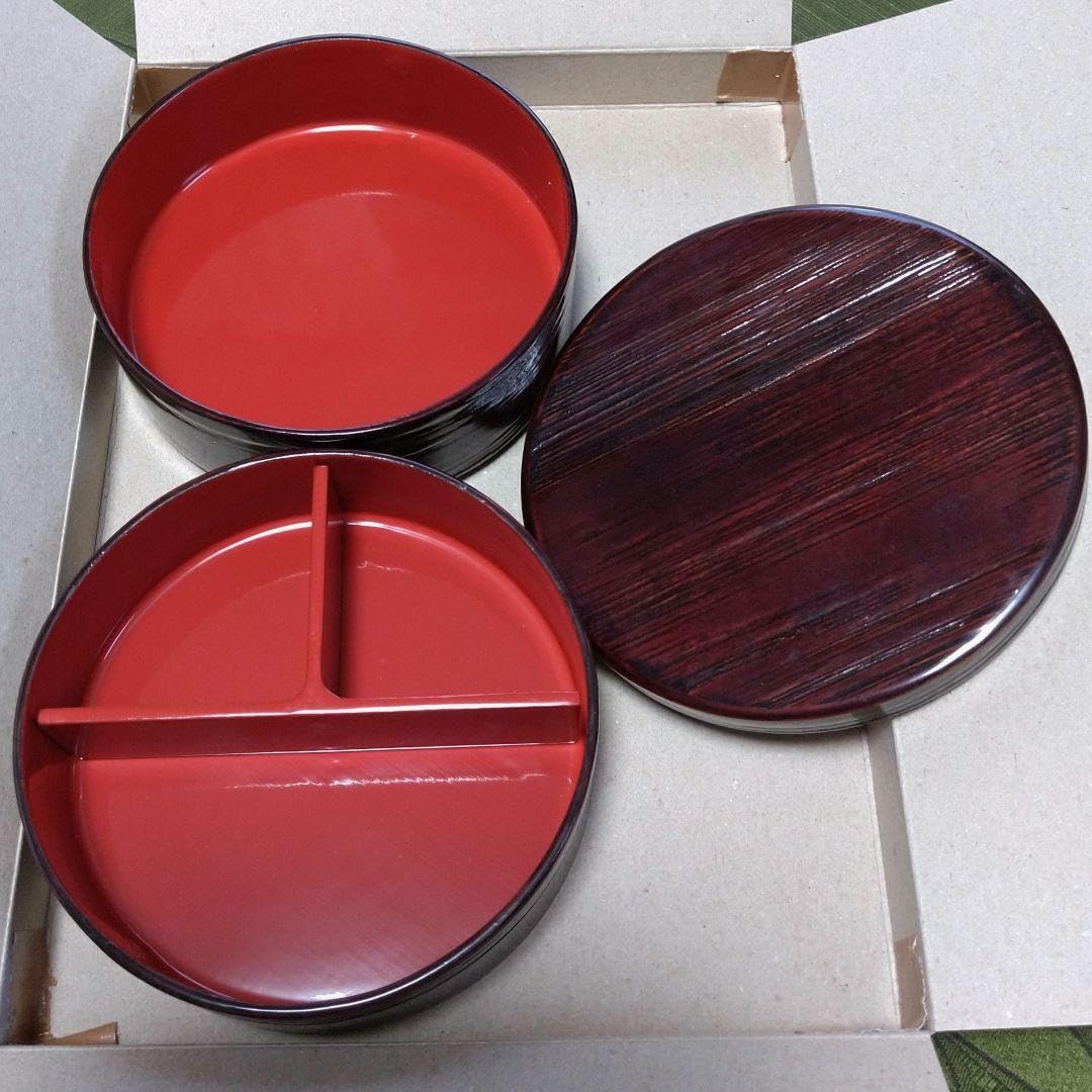 Amazon.co.jp: ❮❯輪島塗 2段蓋付き重箱 お弁当箱 : ホーム＆キッチン