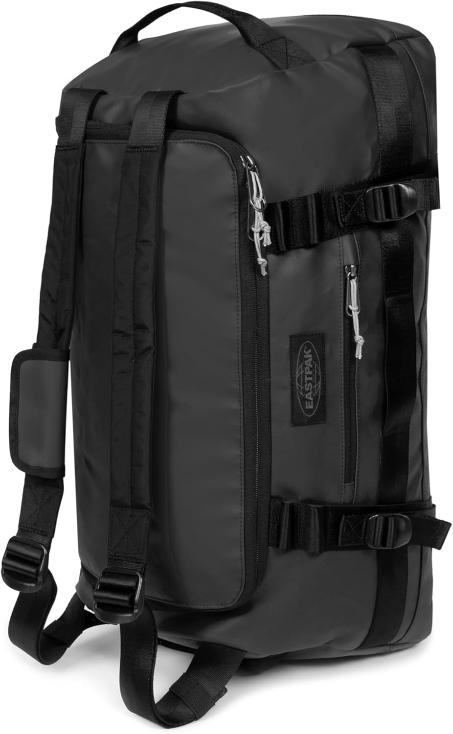 Eastpak Duffel Pack M – 70L Convertible Duffel Bag with Backpack Straps, Weatherproof Design, Multiple Compartments & Gear Loops, Tarp Black - Image 3