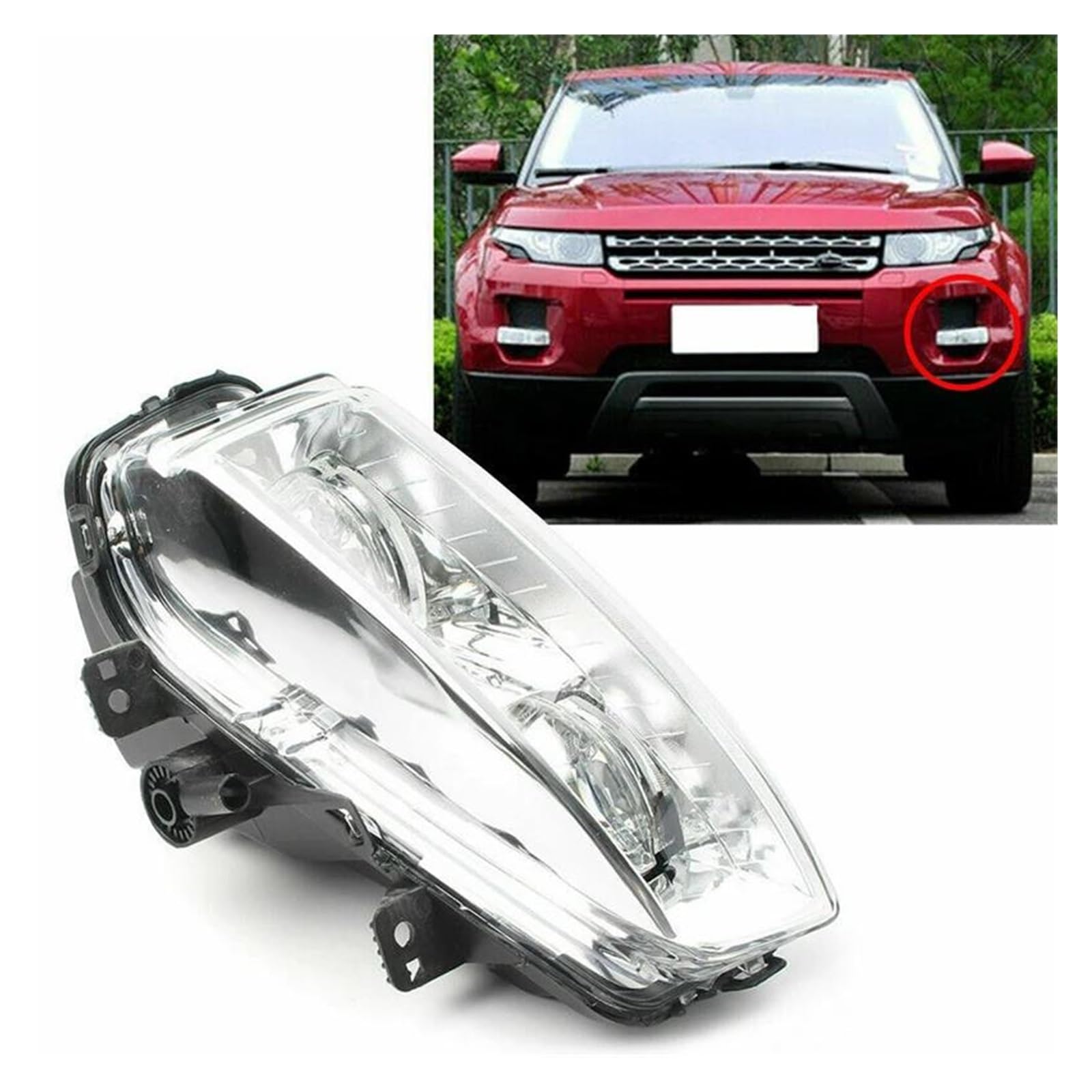Land Rover, Range Rover, Evoque 2012-2015, LR026090, 12 V, reflektor przeciwmgielny/światła do jazdy dziennej z przodu lewy, reflektor