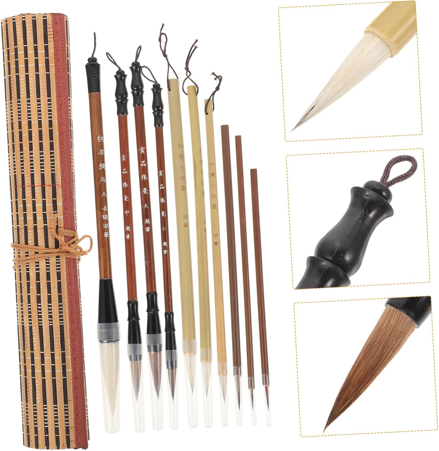 1set Chinese Brush Pens for Beginners Watercolor and Calligraphy Brush Set Storage Bag for Painting Drawing and Chinese Calligraphy