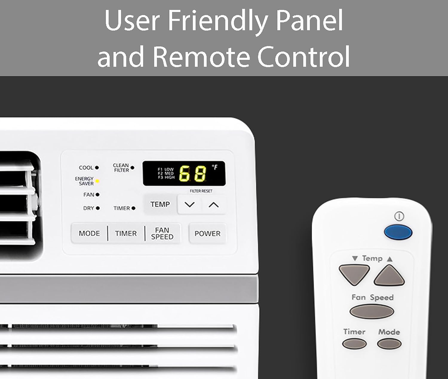 LG Window Air Conditioner control panel and remote