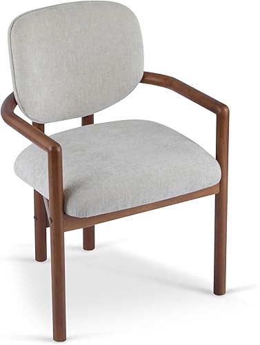 Miniatura 8 de Juego de 2 sillas de comedor tapizadas, modernos juegos de mesa y sillas con capacidad de 300 libras, sillas de escritorio de madera de goma para