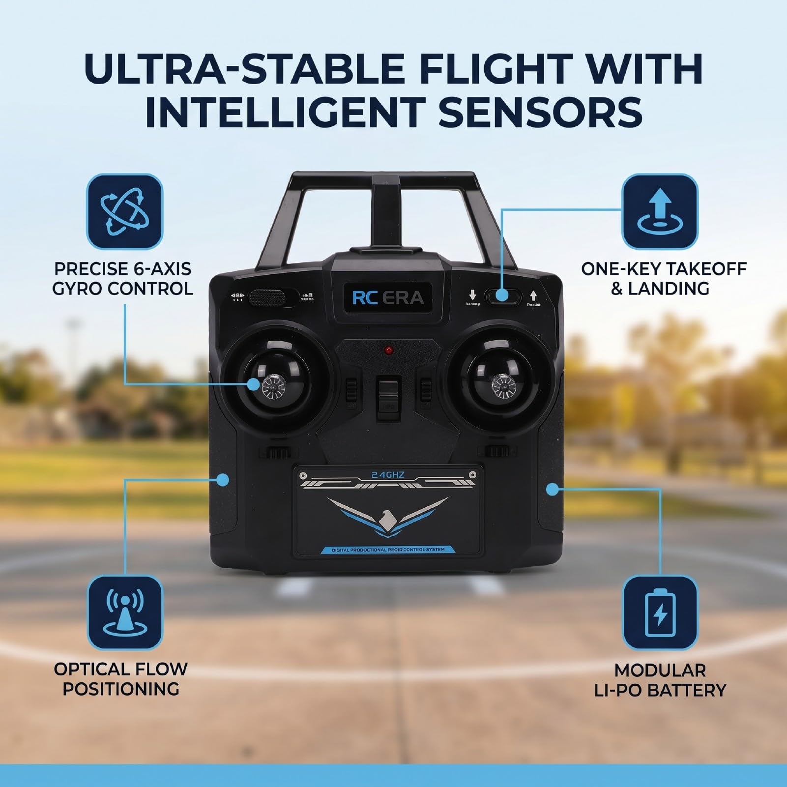 Elicottero RC a 4 canali, elicottero radiocomandato in scala 1:48, aereo Flybarless 2.4G con ottica giroscopica a 6 assi, posizionamento dell'altezza, avvio e atterraggio con un pulsante