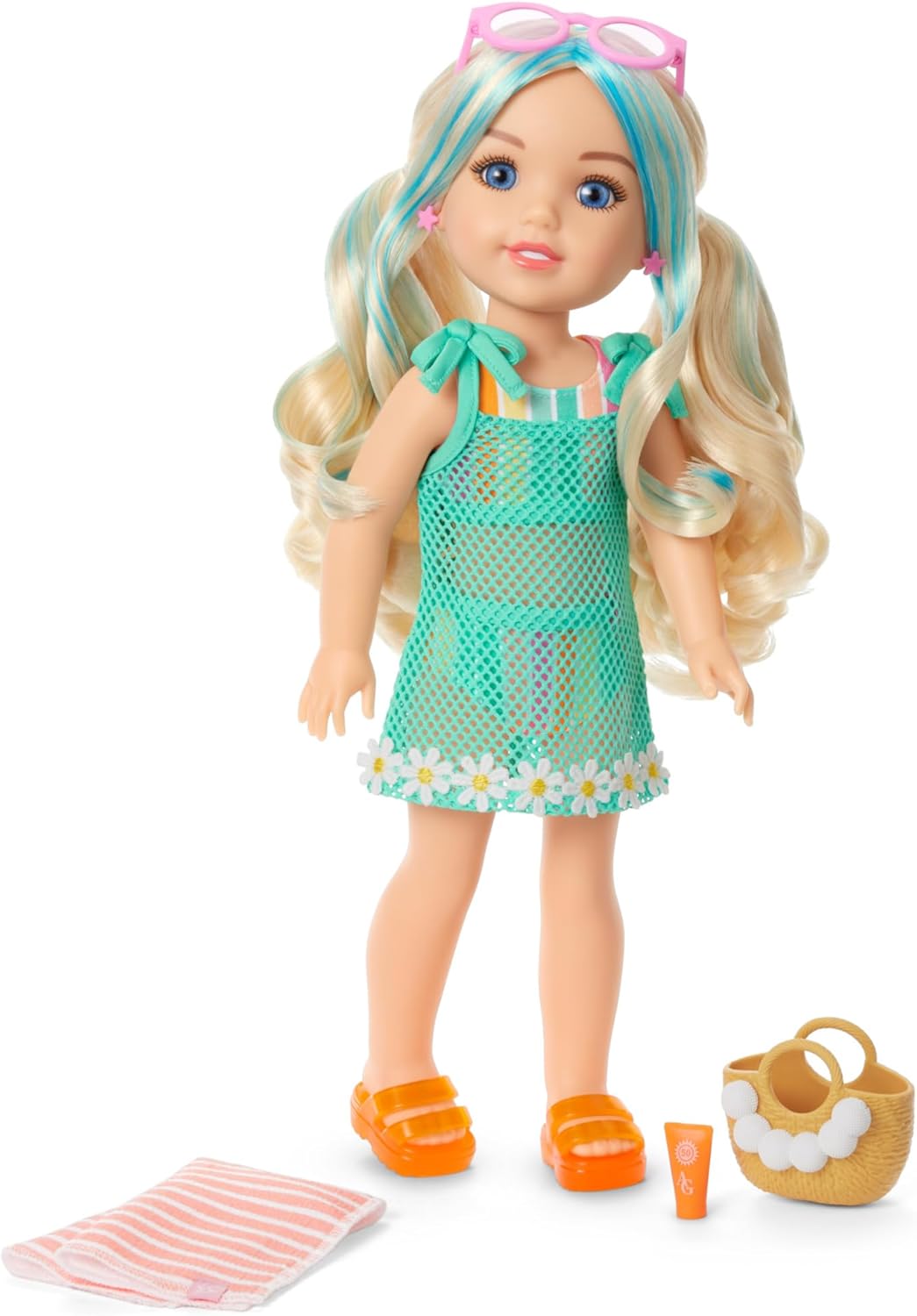 American Girl, AG Sisters Beachy Chic Fashion Set, Doll Clothes, for 14.5-inch Dolls, 8 pcs, for Ages 4+