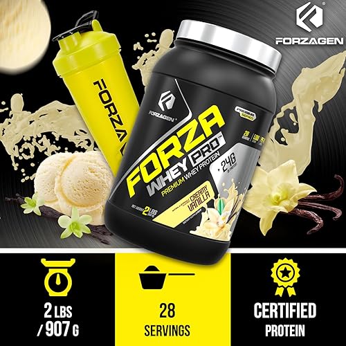 Miniatura 7 de Forzagen Whey PRO Proteína en polvo baja en carbohidratos  24 g de proteína por porción, sin azúcar añadida, sin gluten, proteína de suero premium