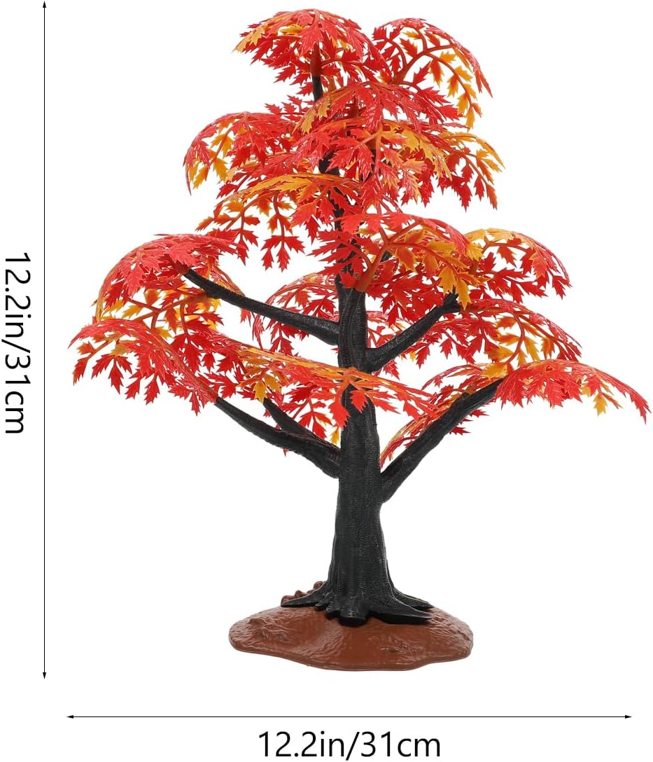 Garneck Miniature Maple Tree Model - Artificial Tree Scenery Landscape Model - Rainforest Diorama Supplies - Dollhouse Plant Mini Tree Garden Decor - Plastic Trees for Projects, Model Train Scenery