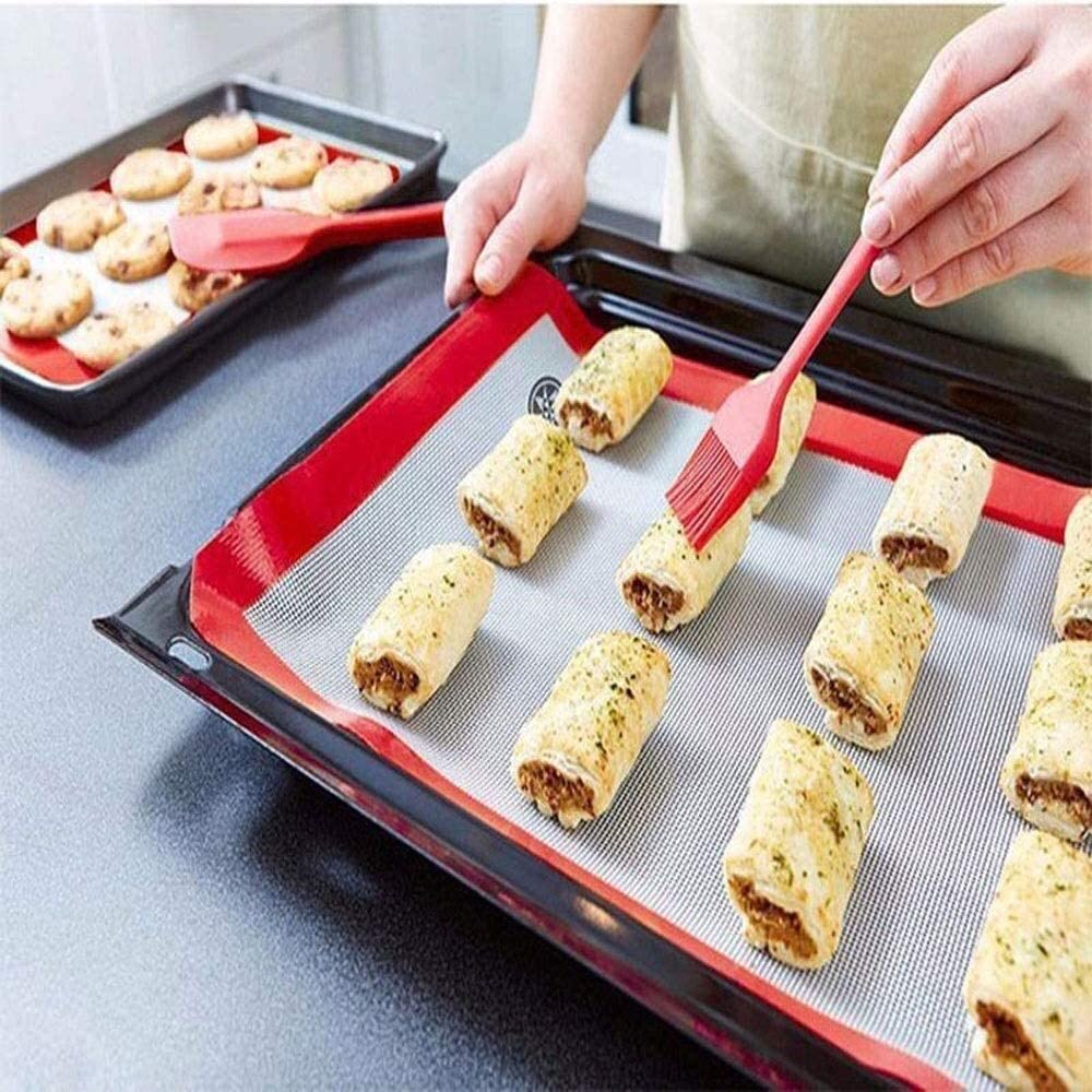 Zestaw silikonowych przyborów kuchennych - przybory kuchenne, szczypce, szpatułka, łyżka, pędzel, trzepaczka. Zestaw narzędzi kuchennych (10 sztuk) (kolor: czerwony) (czarny)