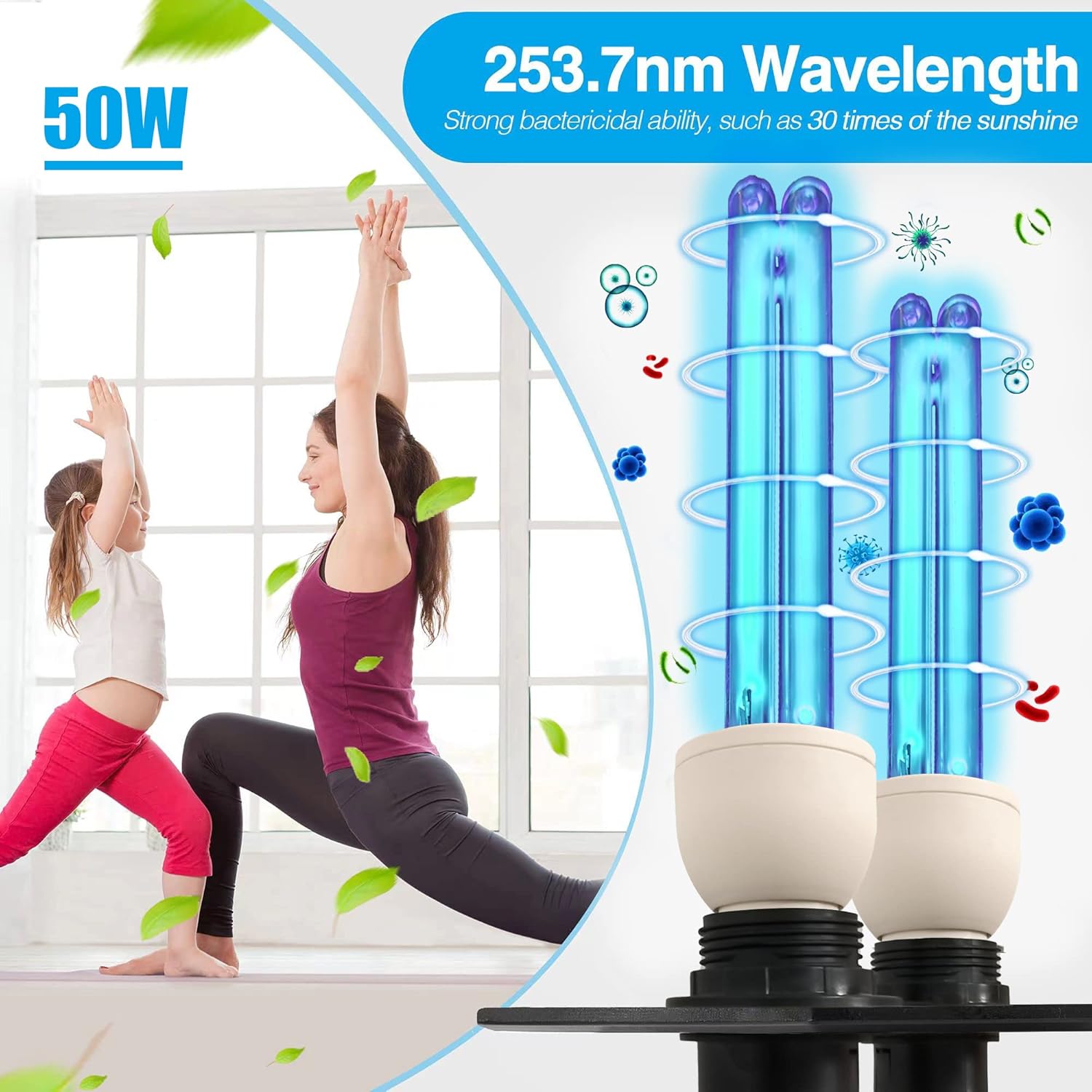 50 Watts Duct Disinfection Uv Light for Hvac, Uv Light for ac system, Ac Filter UV-C Lamp, uv lamp for furnace