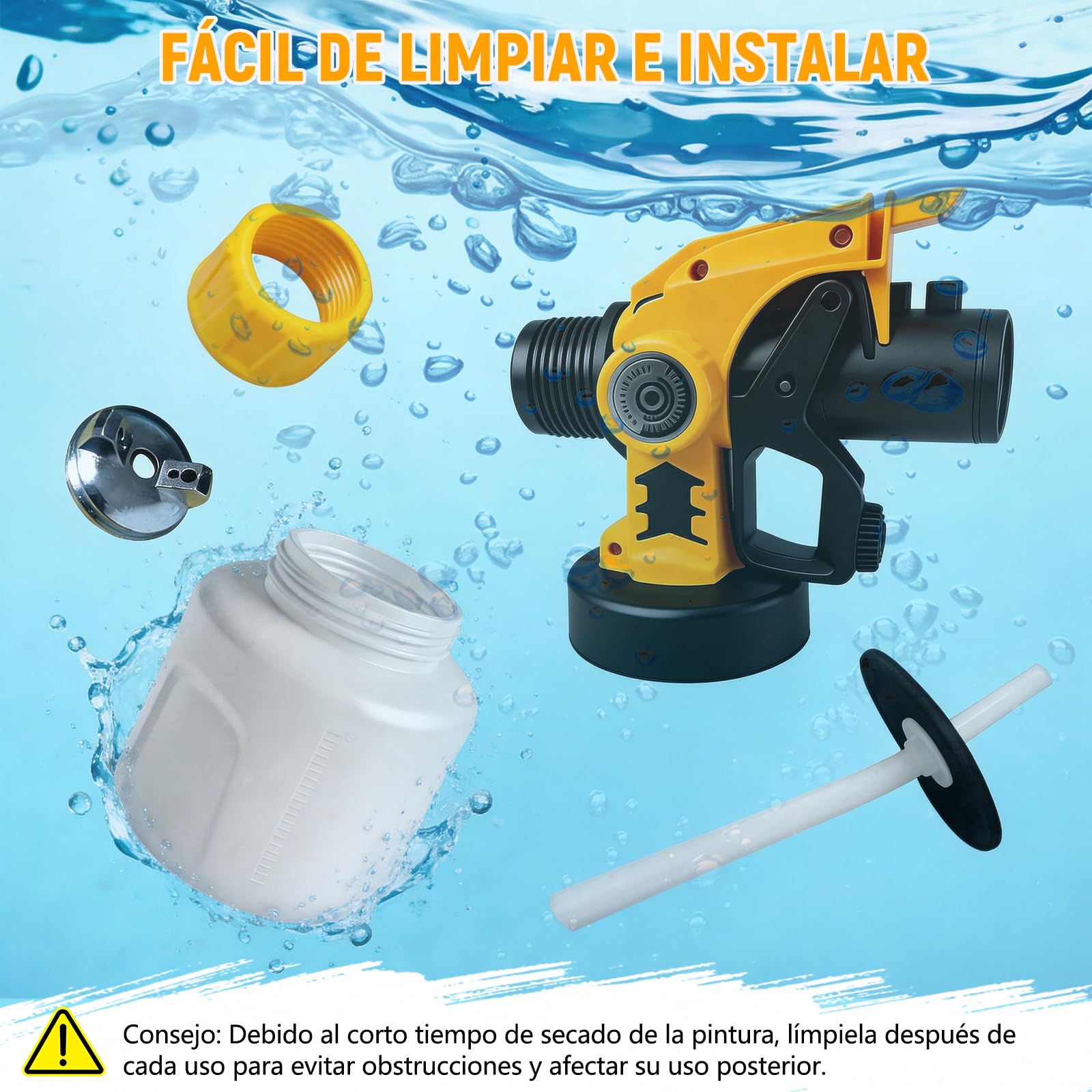 Pistola de Pintura, Pistola Pintura Electrica Profesional HVLP 850W