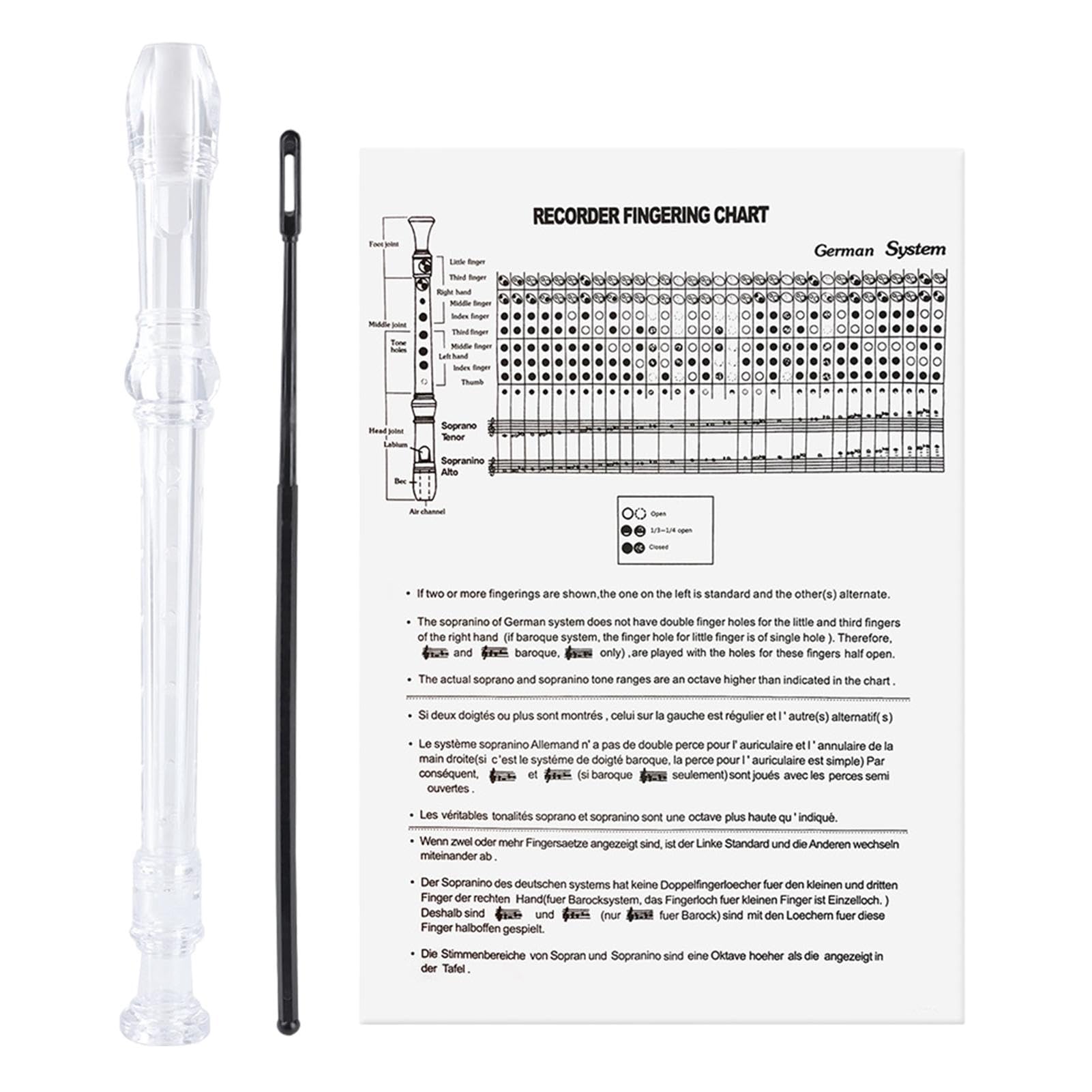 Strumento per flauto dolce soprano, strumento clarionetto per bambini | Flauto dolce soprano a 8 fori in chiave SOL,Clarinetto portatile impermeabile, registratore salva-lavoro per