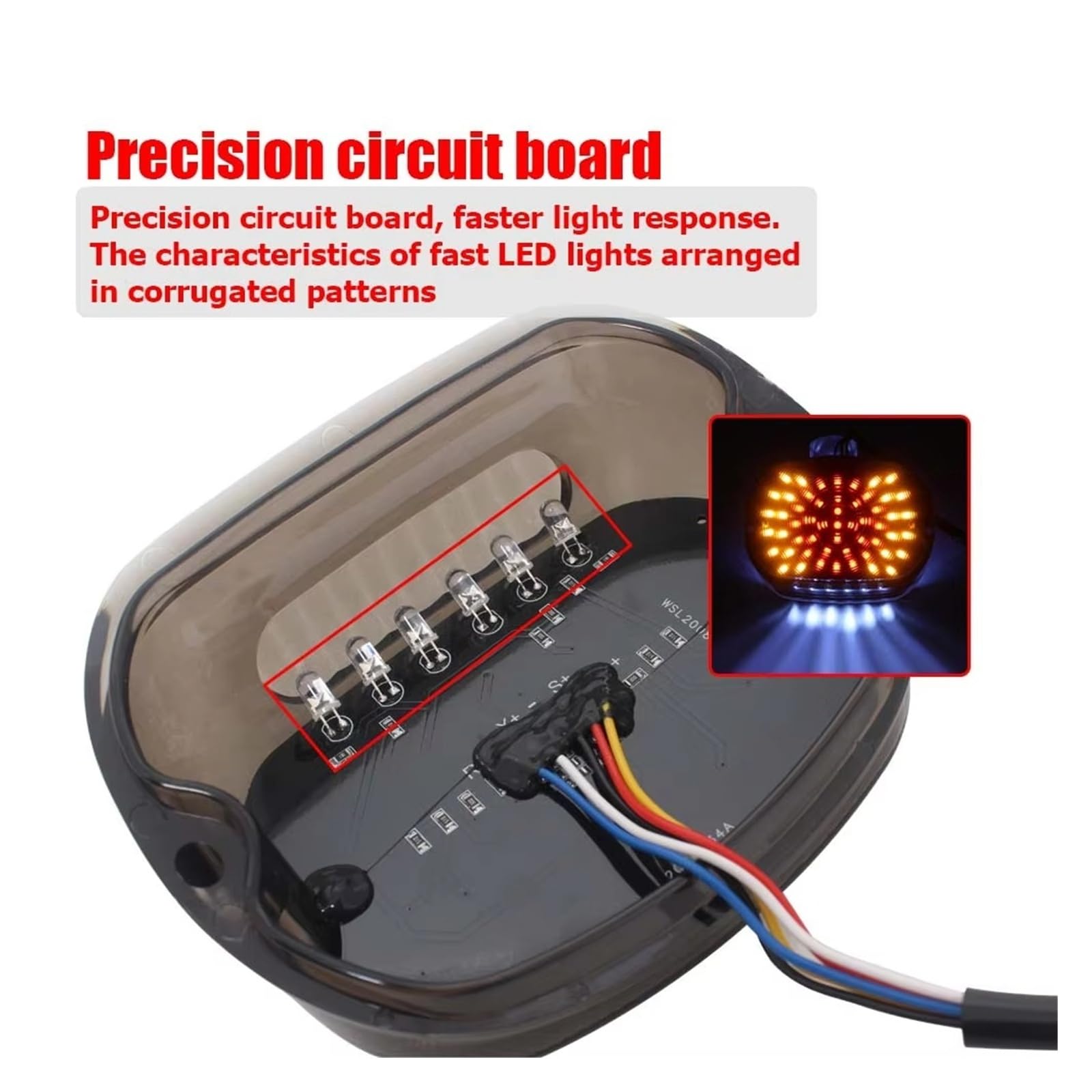 Luz Trasera Freno Motocicleta para Road para Glide para Softail para Fat para Niño Motocicleta Luz Trasera Led Freno Señal De Giro Luces Traseras