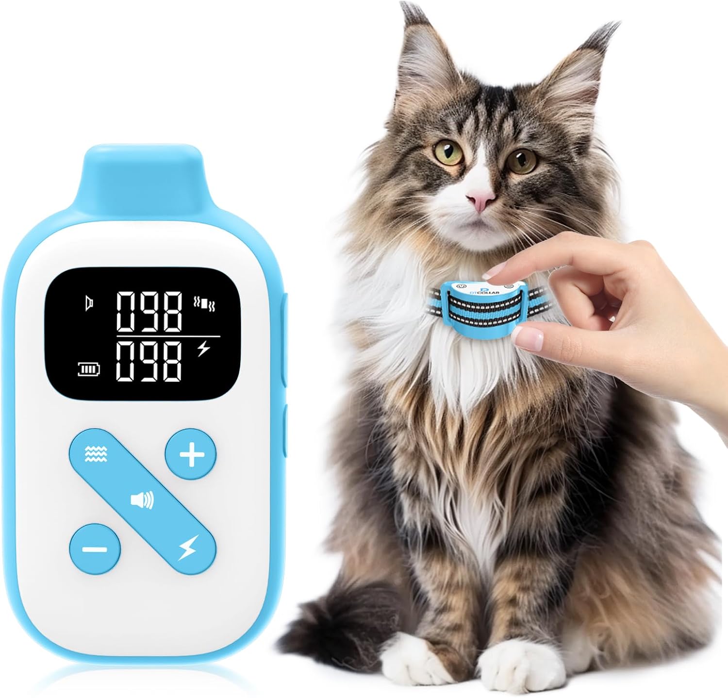 Mini Cat Shock Collar with Remote, Pocket-Sized 3300Ft Cat Training Collar with Shock/Vibration/Beep Vibration&Beep 4 Modes, Ultra-Small Waterproof Shock Collar for Cats with 200-Level for Misbehavior