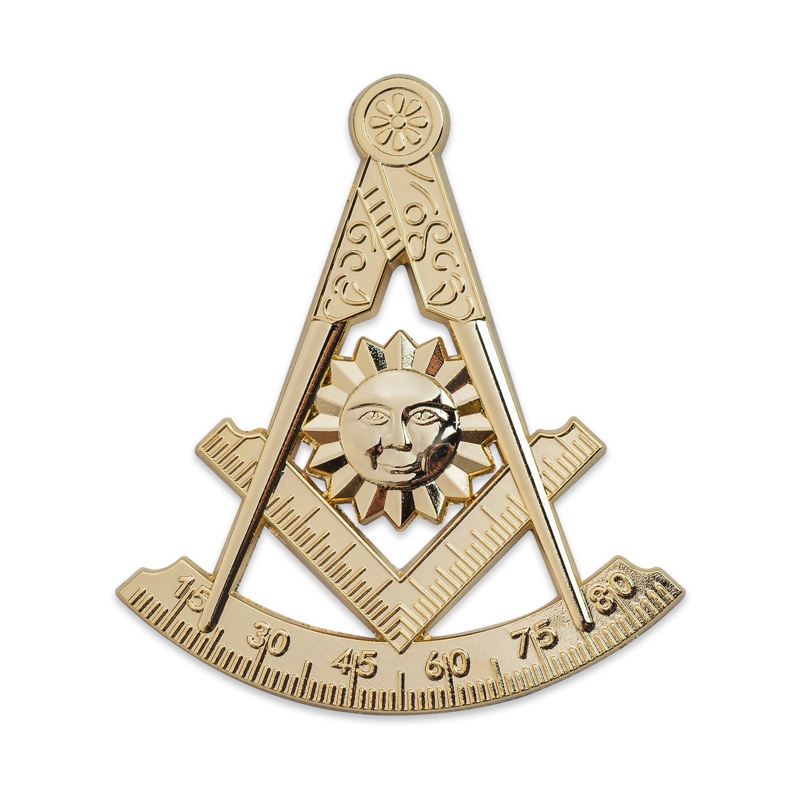 Past Master Masonic Auto Emblem - [Gold][3'' Tall]