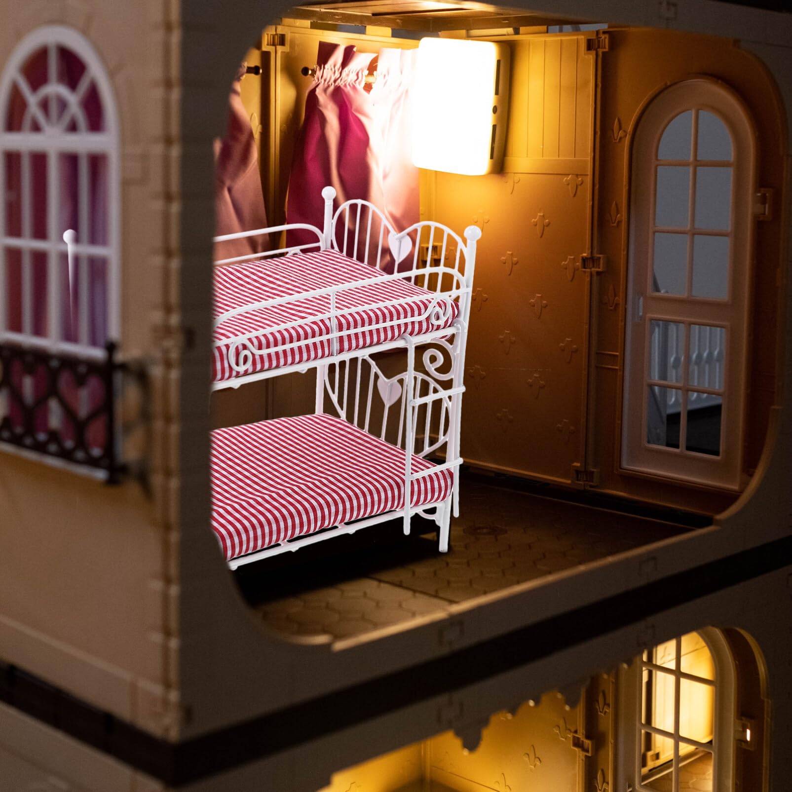 Litera De Metal A Escala 1:12 – Con Escalera, Mueble En Miniatura Para Casa De Muñecas