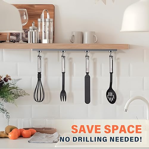 Miniatura 6 de FINDMAG Paquete de 10 ganchos magnéticos negros, ganchos magnéticos de neodimio de 25 libras para colgar, ganchos magnéticos fuertes con ganchos