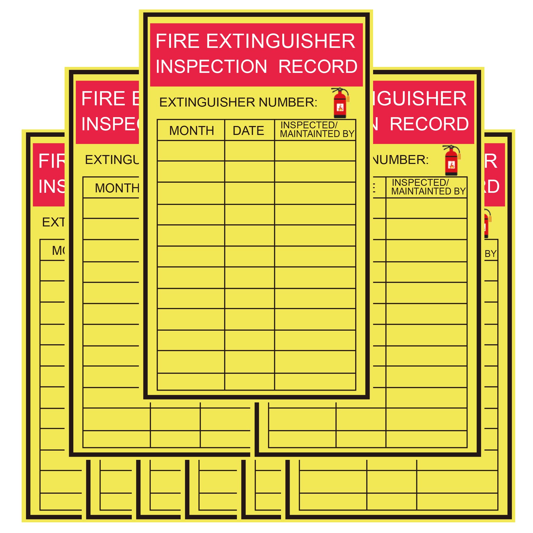 Buy Monthly Fire Extinguisher Inspection Tags Stickers 3 x 5 Inch Year