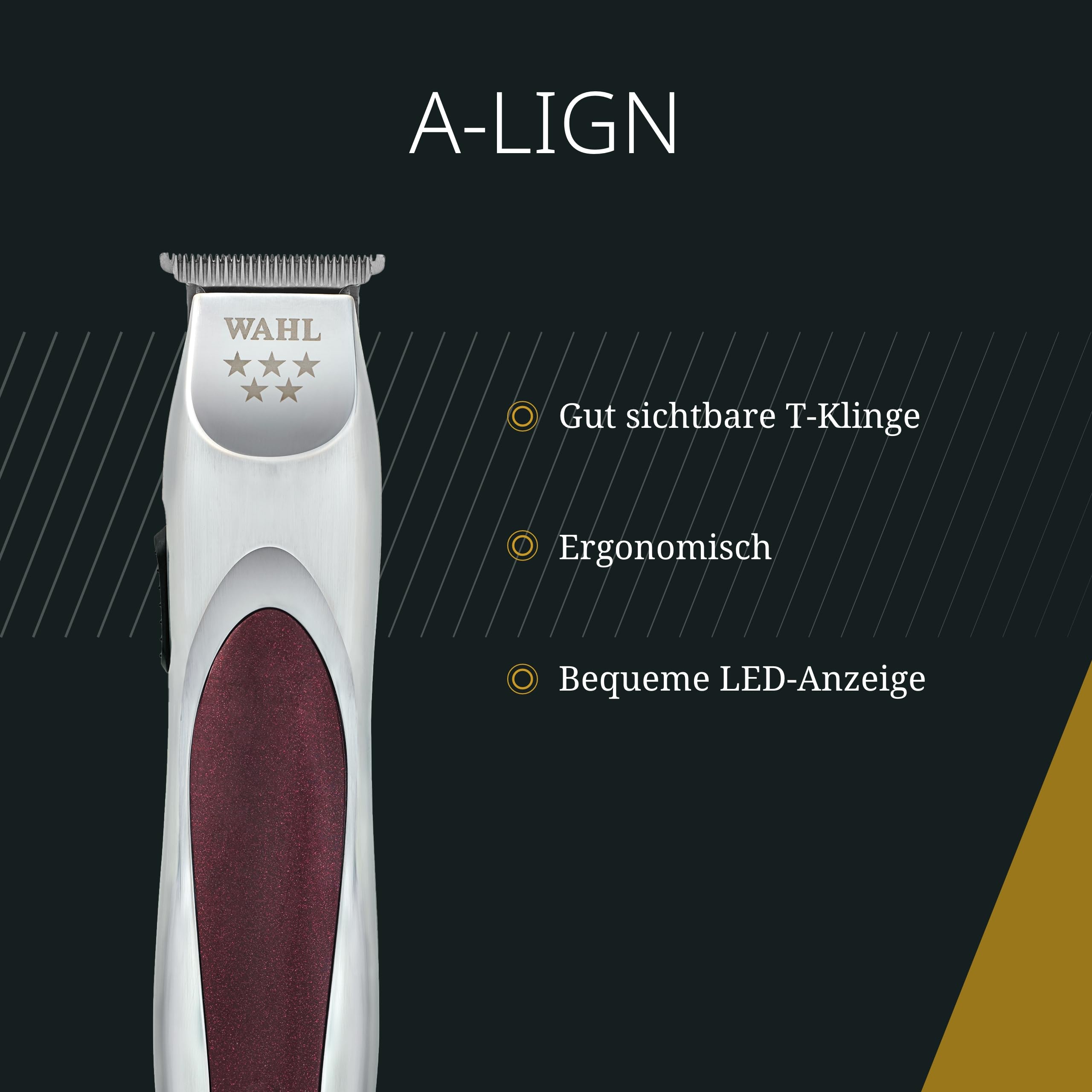 Wahl A-LIGN Netz-/Kabelloser Haartrimmer - Für die engsten Bereiche von Gesicht, Bart und Haaransatz