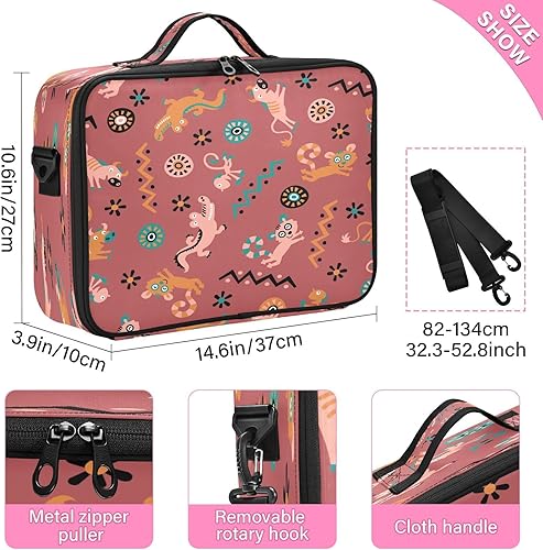 Miniatura 3 de Bolsas de cosméticos de animales de dibujos animados de cocodrilo marrón premium para mujeres, bolsas de viaje para artículos de tocador, bolsa de