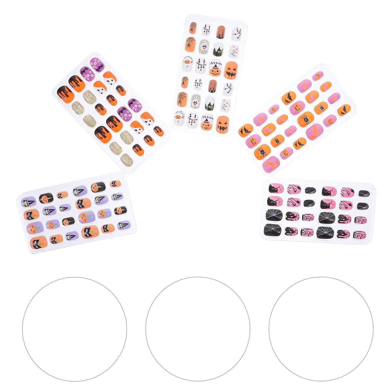 SOLUSTRE 720 Pezzi Unghie Finte per Halloween in Abs, Facili da Applicare Stile Press On, Design Adorabile e Copertura Completa per Festa e Manicure Stili multipli