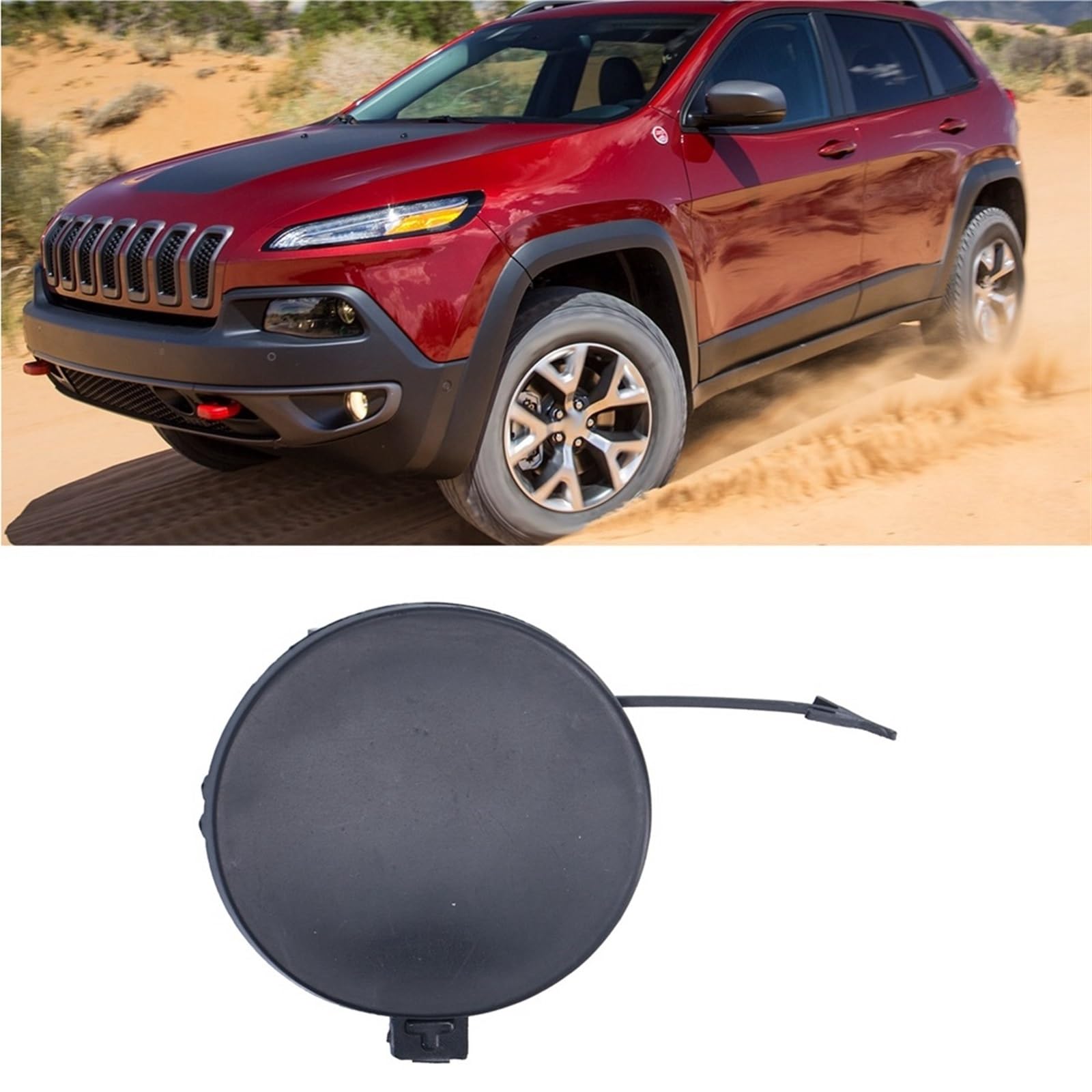 Copri Gancio Traino Per Jeep Cherokee 2014-2018 - Ricambio Nero 68203273AE - Foto 10