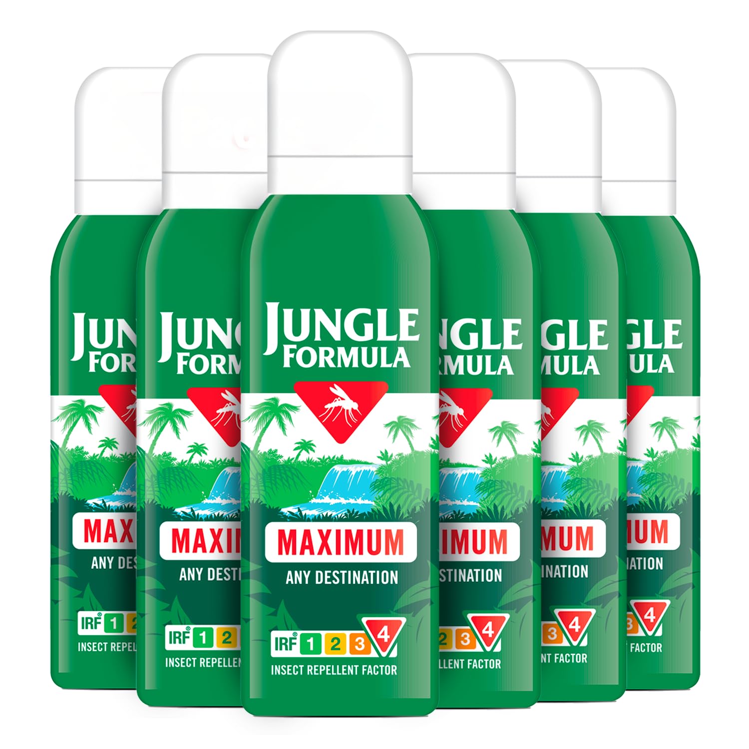 Jungle Formula Maximum Repellent Aerosol 125ml Bundle (Pack of 6 x 125ml) - Maximum Level of Protection Against Mosquitoes - Long Lasting Protection